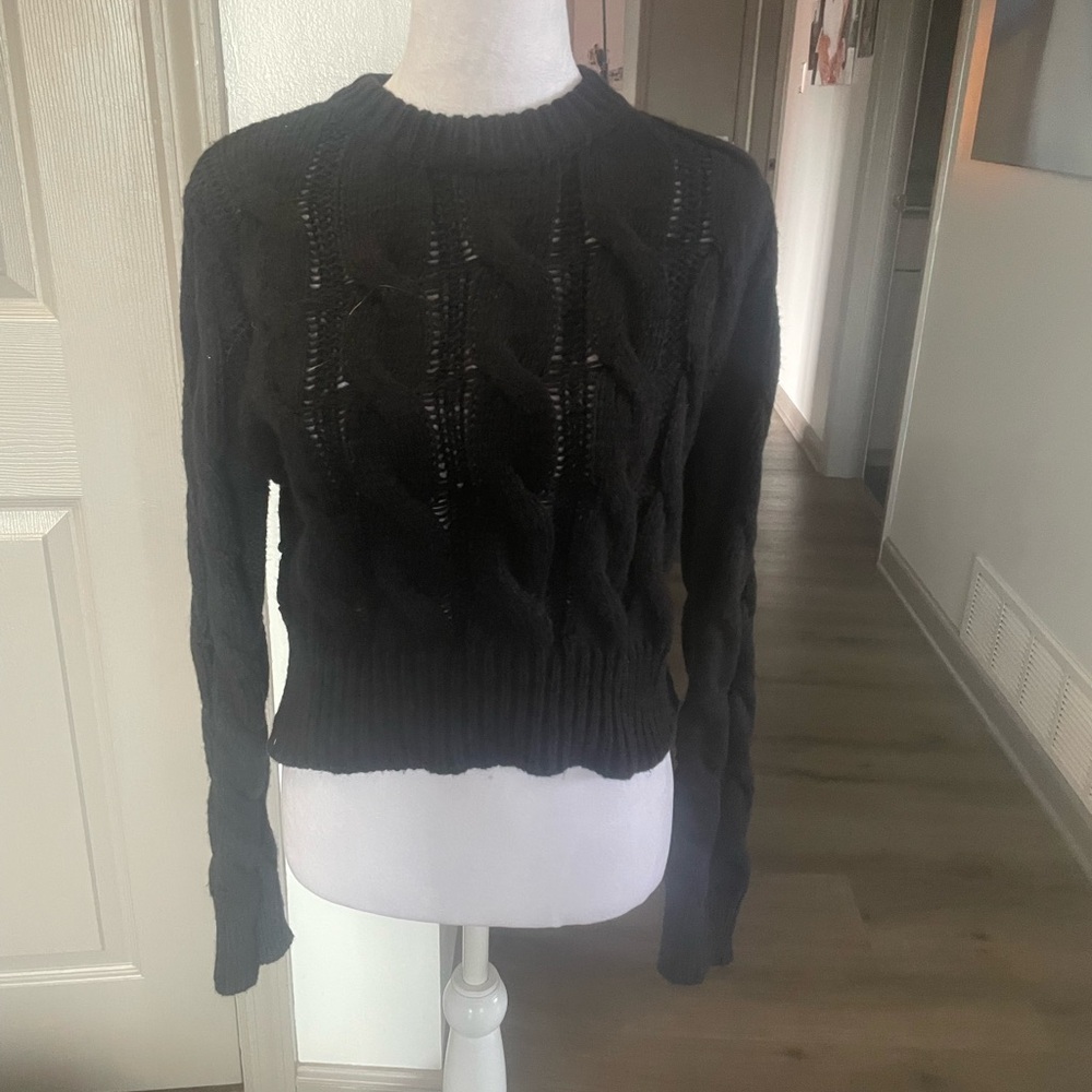 Black Cable Knit Sweater - Picture 4 of 4